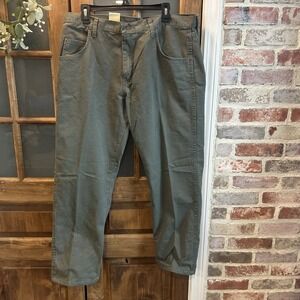 Wrangler Men's Denim Pants 38x30 Green Straight Fit Jean Rugged Wear NWT